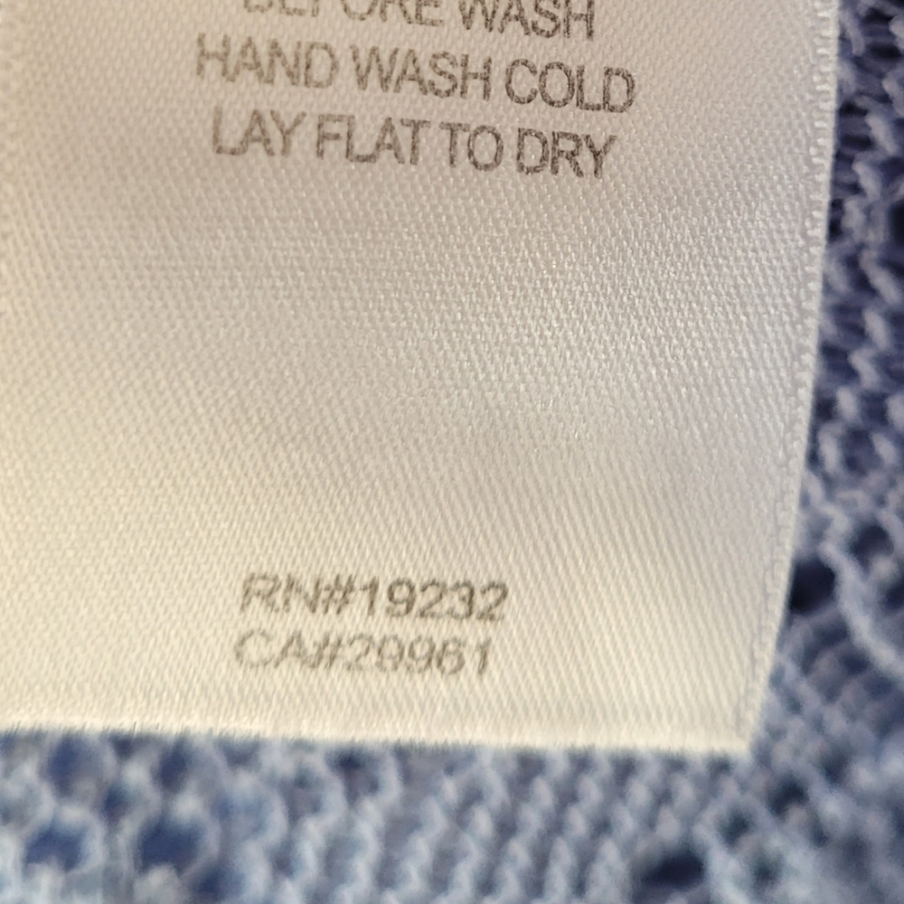 Alfred Dunner Textured Open Front Blue Cardigan Size - Picture 4 of 4